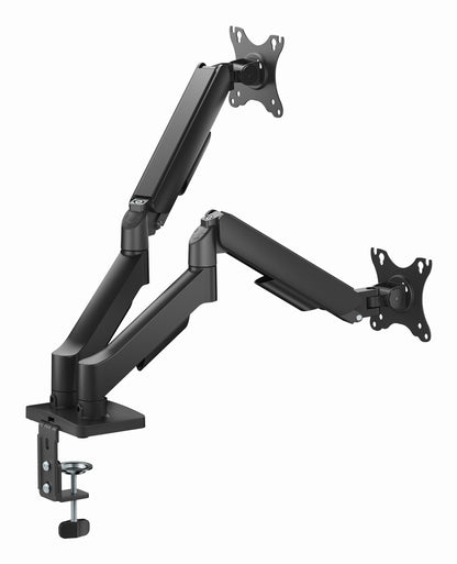 Gembird MA-DA2U-01 Adjustable desk 2-display mounting arm with USB ports, 17”-32”, black