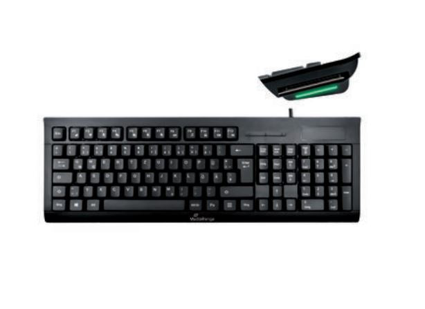 MediaRange USB 2.0 Keyboard with Chip-Card Terminal - Black
