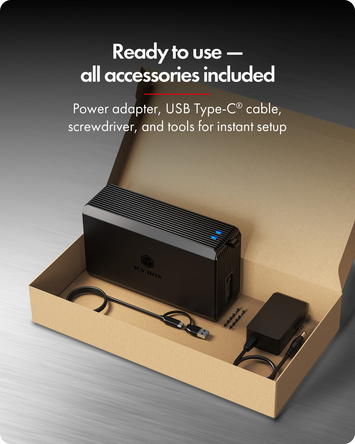 ICY BOX IB-RD3720-CU3 Θήκη RAID διπλής θέσης για σκληρούς δίσκους 2,5" / 3,5"