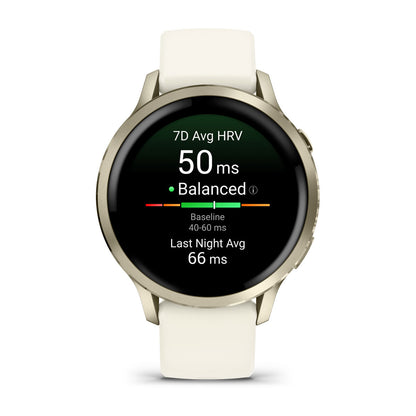 Garmin Venu 4 με οθόνη AMOLED 3,05 εκ. (1,2") 41 χιλ. Ψηφιακός ρολόι 390 x 390 εικονοστοιχεία αφής σε χρυσό χρώμα με Wi-Fi και δορυφορικό GPS