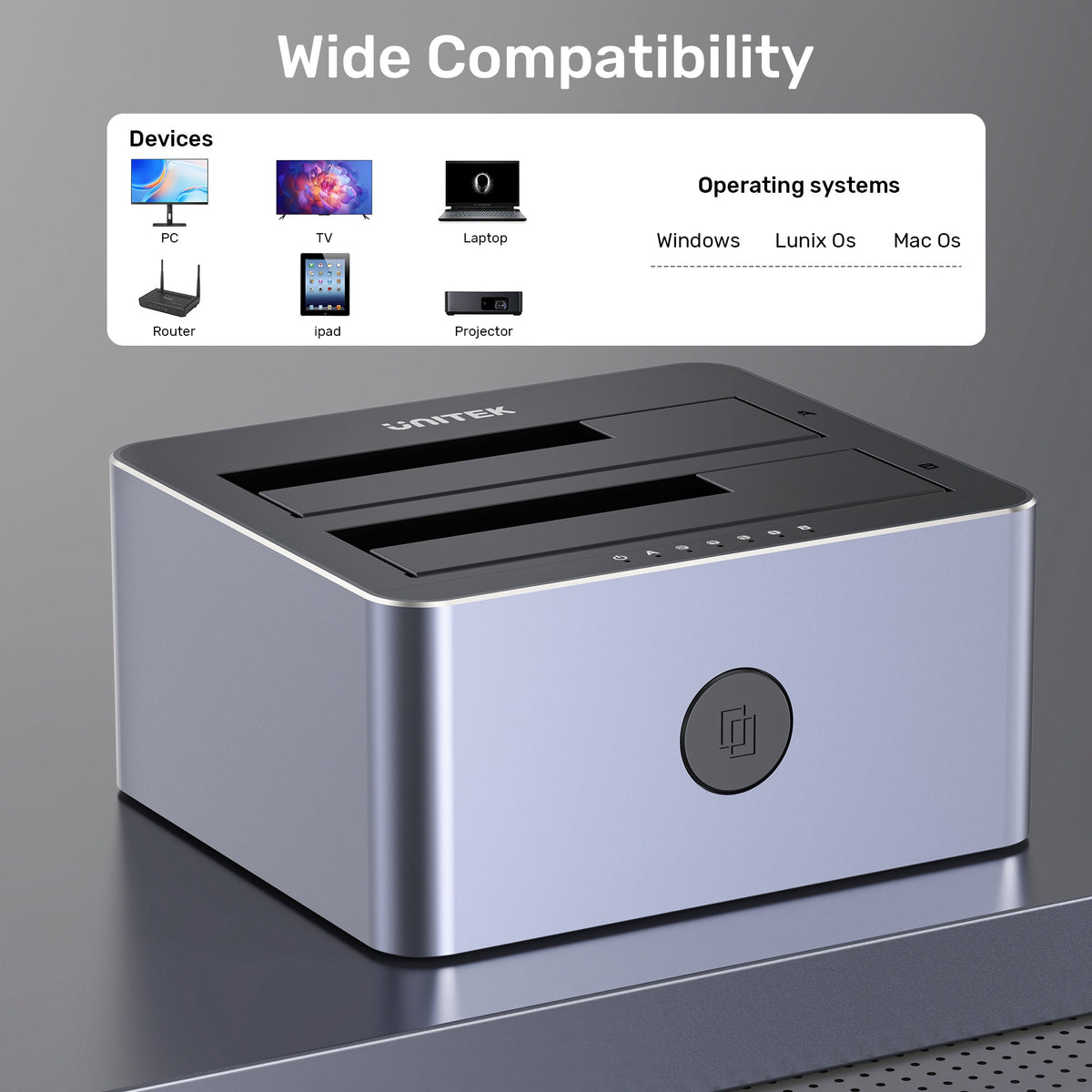 UNITEK CLONING STATION 2X SATA 2,5"/3,5" USB 5GB