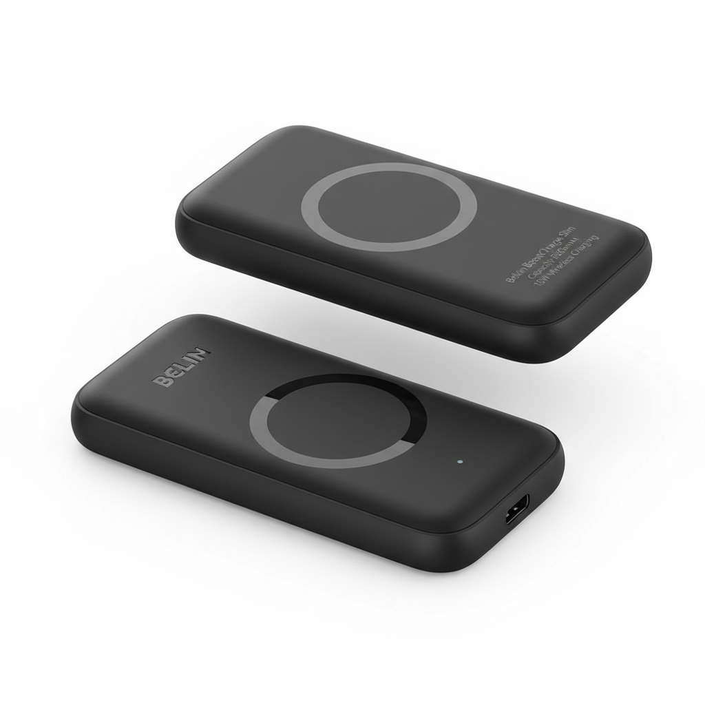 Belkin BoostCharge Slim 5000mAh Magnetic Power Bank / 15W Charging / USB-C / Black / Model BPD021hqBK