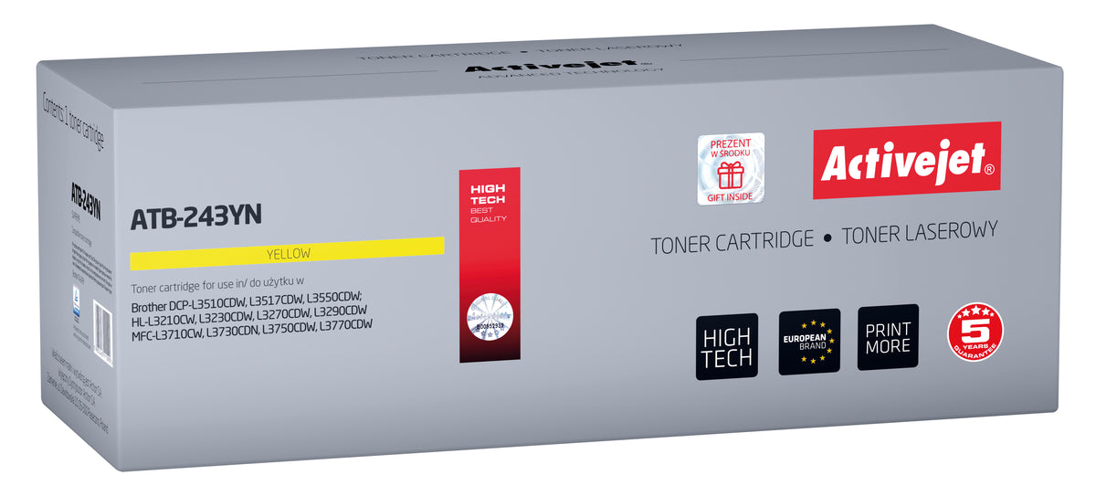 Activejet ATB-243YN Toner (replacement for Brother TN-243Y; Supreme; 1000 pages; yellow)