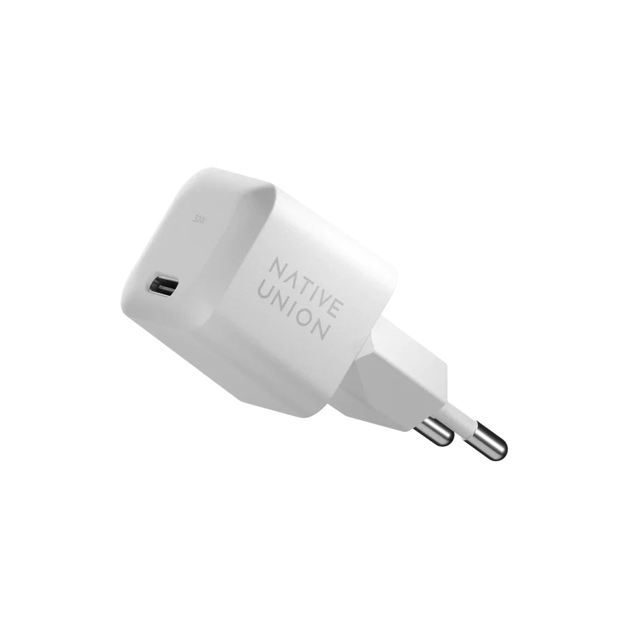 Native Union 30W USB-C Fast GaN Charger White with USB-C Cable Zeb