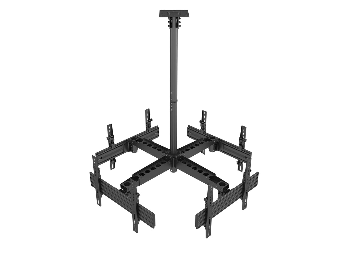 Equip Ceiling Mount 32"–65" / 4-TFT 30Kg Quad-Screen, Black Lite – Retail (Freight Shipping)