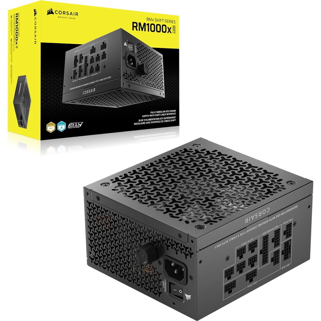 Corsair RMx Shift Series RM1000x Power Supply Unit 1000W 24-pin ATX Black