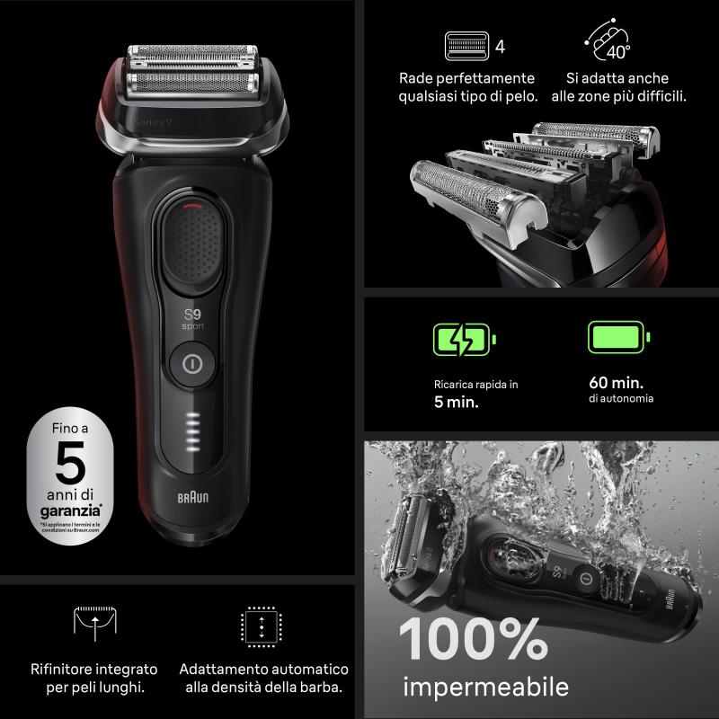 Braun Shaver Series 9 Sport 9110s Wet & Dry black Schwarz (473699)