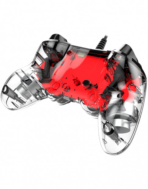 PS4 Nacon Wired Illuminated Compact Controller Light Edition - Red