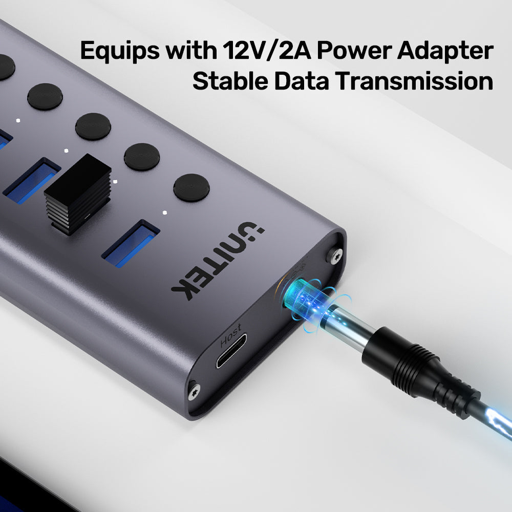 USB-A 3.0 5 Gbps hub with 7-in-1 switch Unitek H1314A01-EU