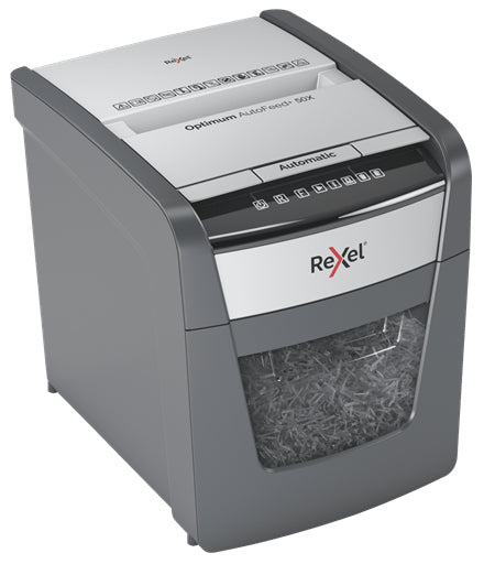 Rexel Optimum AutoFeed+ 50X paper shredder Cross shredding 55 dB 22 cm Black, Grey