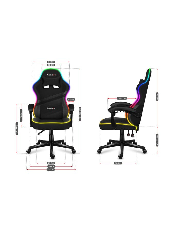 Καρέκλα gaming - Huzaro Force 4.4 RGB Μαύρη