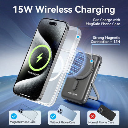 Vention 10000mAh 20W - magnetic power bank (black)