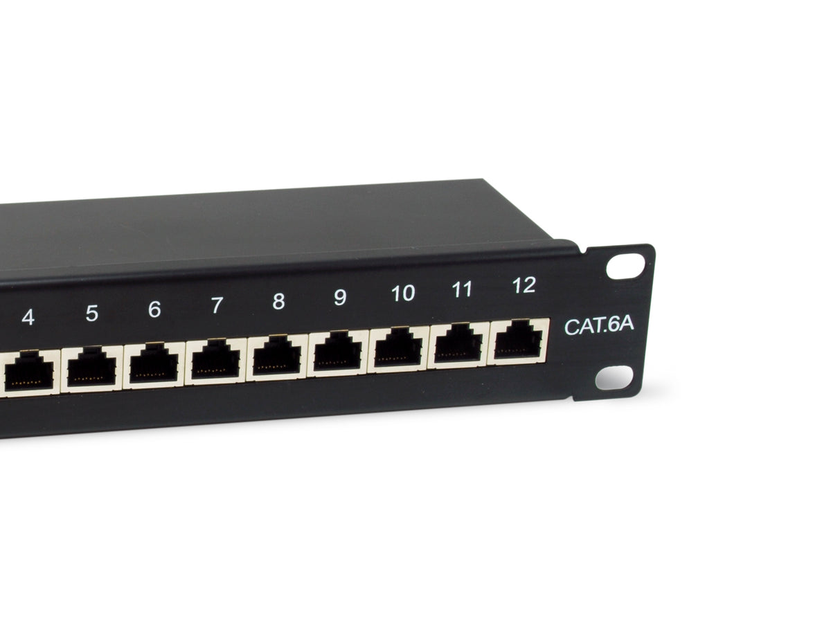 Equip 10" Patchpanel 12xRJ45 Cat6a FTP 1U     500MHz RAL9005