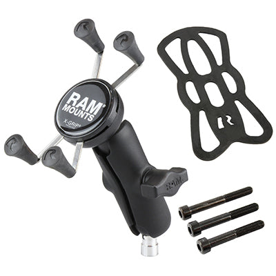 Βάση Στήριξης Τηλεφώνου RAM Mounts X-Grip με Σφιγκτήρα για Τιμόνι Μοτοσυκλέτας
