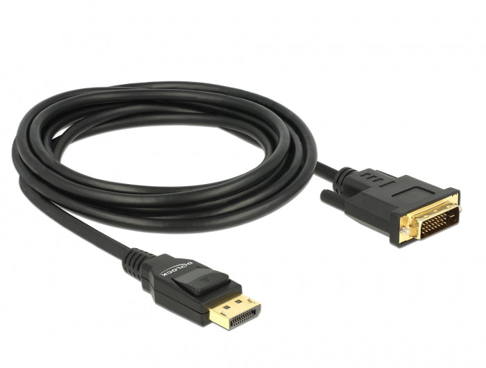 DELOCK Cable DisplayPort 1.2 to DVI (24+1) Male/Male 3.0 m Black