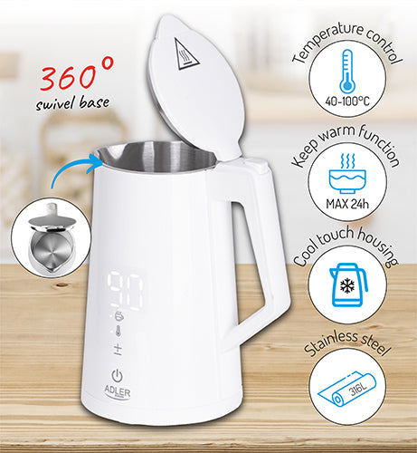 ADLER AD 1345W ELECTRIC KETTLE WHITE