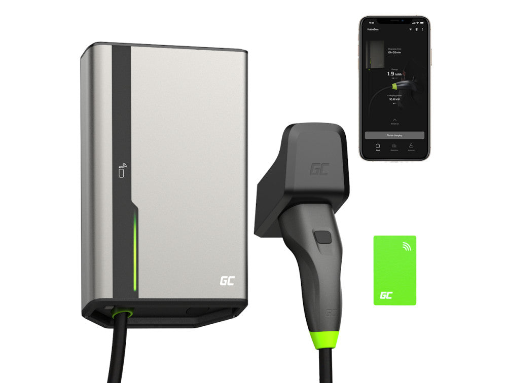 Wallbox Green Cell HabuDen 22kW 32A - 7,5m cable with NFC