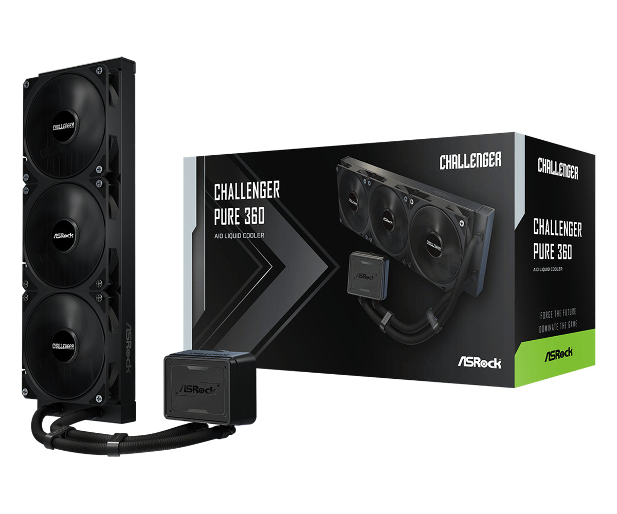 Σετ Υδρόψυξης Επεξεργαστή Asrock Challenger Pure 360, 12 εκ., Μαύρο