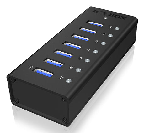 ICY BOX IB-AC618 7-Port USB 3.0 Hub Aluminium