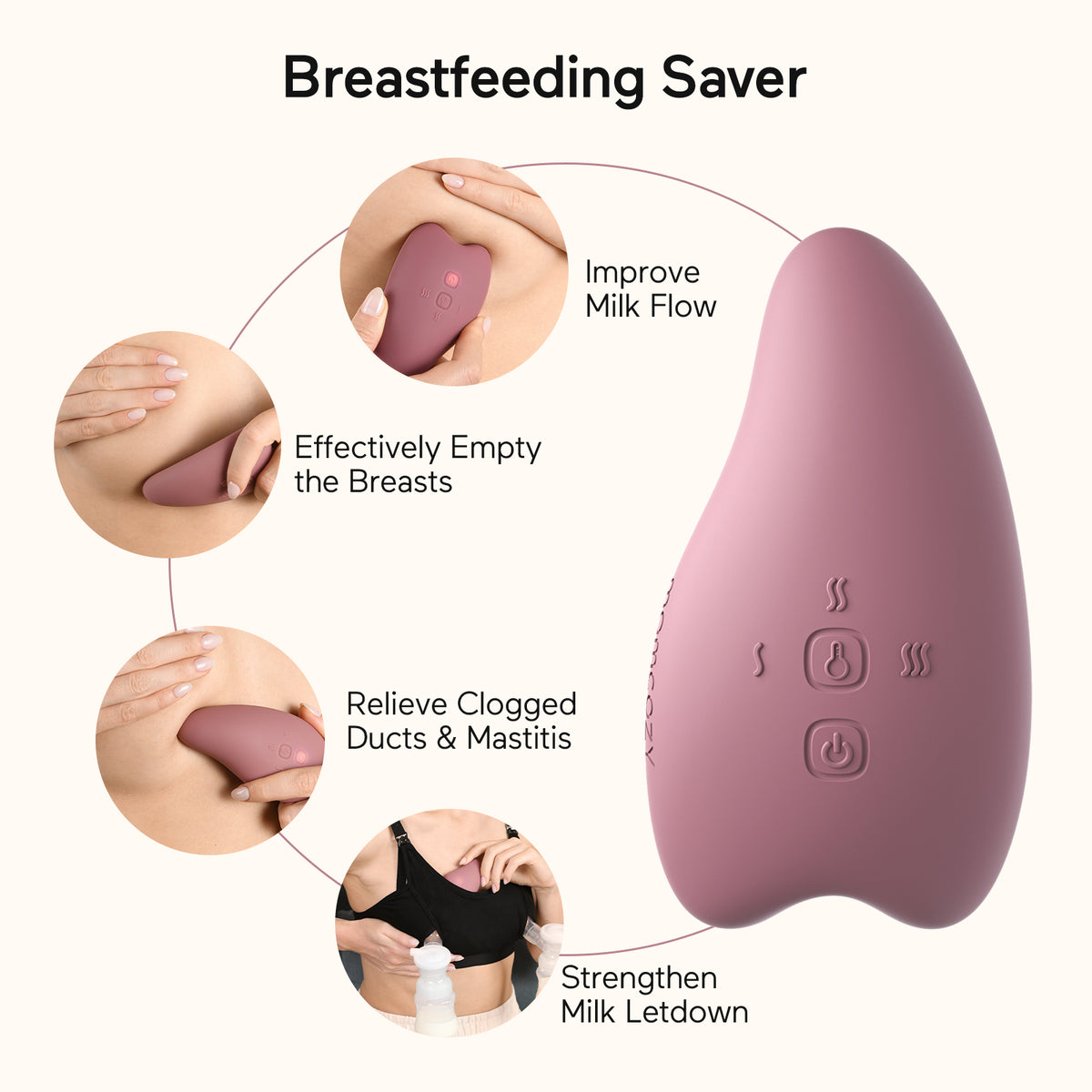 Momcozy A1 LM008-IR00BA-B Lactation Massager — Pink