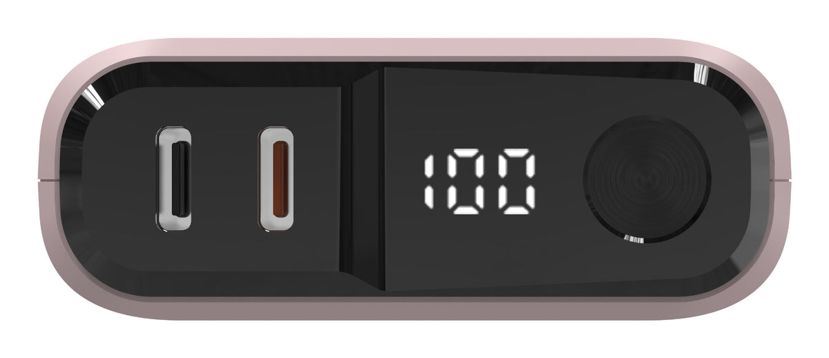 Powerbank RealPower PB-10000C PD+ mit 3xType-C,Rose