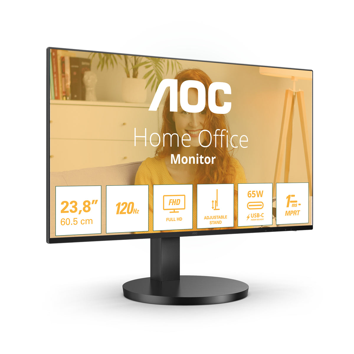 AOC 68.6cm (27") 27B3CF2 IPS Monitor — HDMI + USB-C, Lift Stand, Black