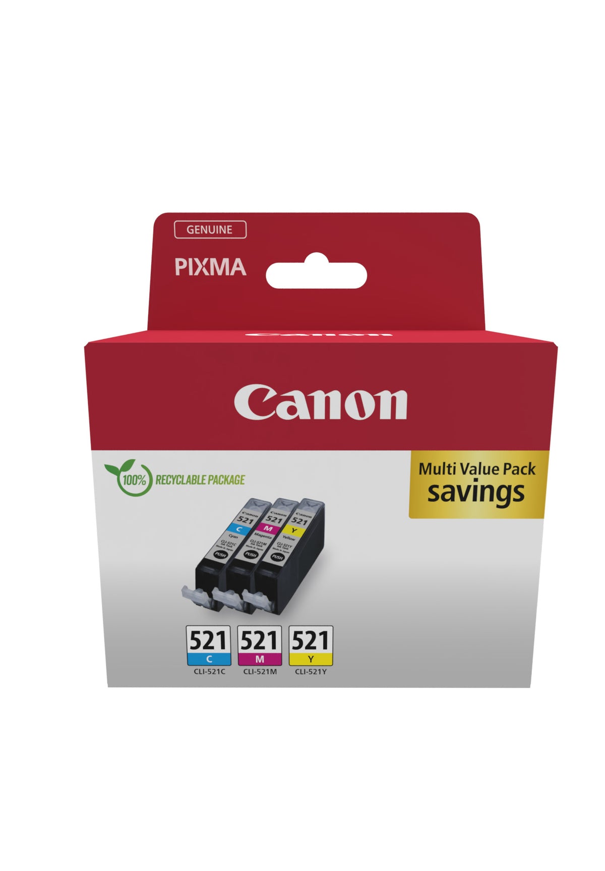 Patrone Canon CLI-521 3er-Pack Tricolor