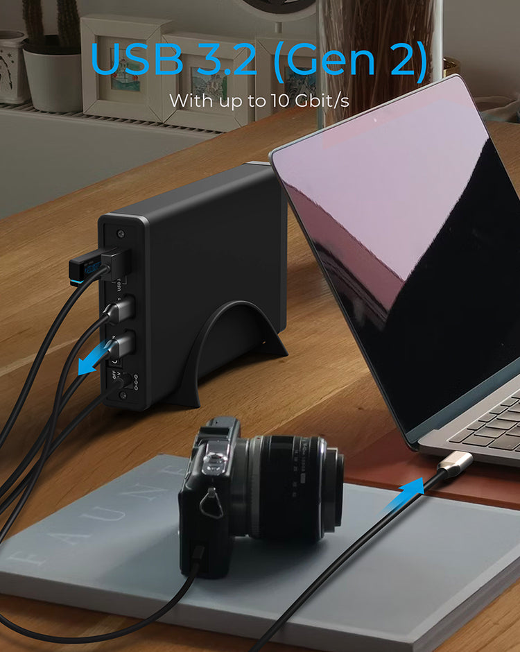 Geh. IcyBox USB 3.2 2.5"+3.5" SATA3 HDD/SSD USB Type-C with Hub