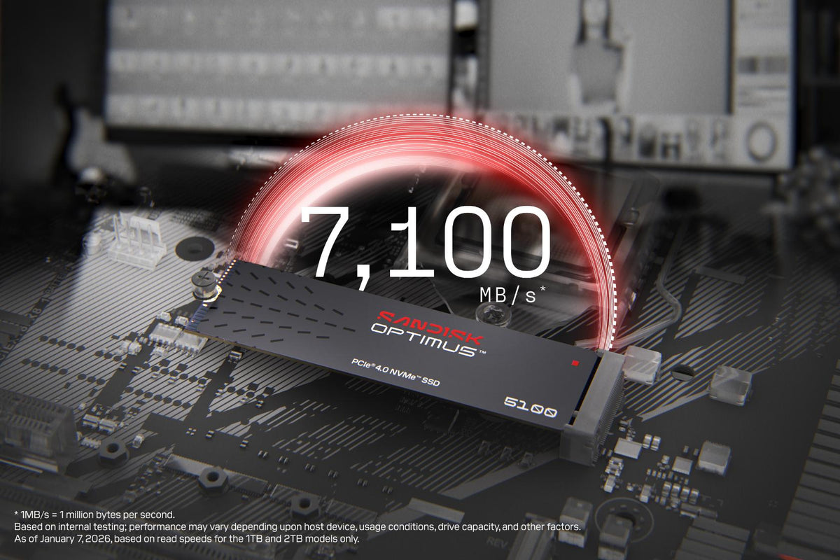 Sandisk Optimus 5100 1 TB (schwarz, PCIe 4.0 x4, NVMe M.2 2280)