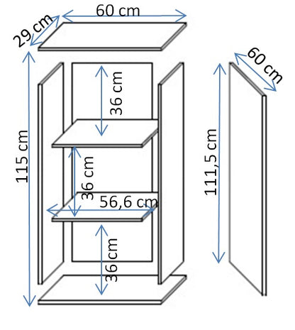 Ντουλάπι τοίχου Cama S2 SOHO διαστάσεων 60x29x112 εκ., σε απόχρωση κάσμιρο και μαύρο