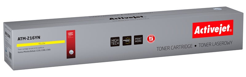 Activejet ATM-216YN toner for Konica Minolta printer; Konica Minolta TN216Y replacement; Supreme; 26000 pages; yellow