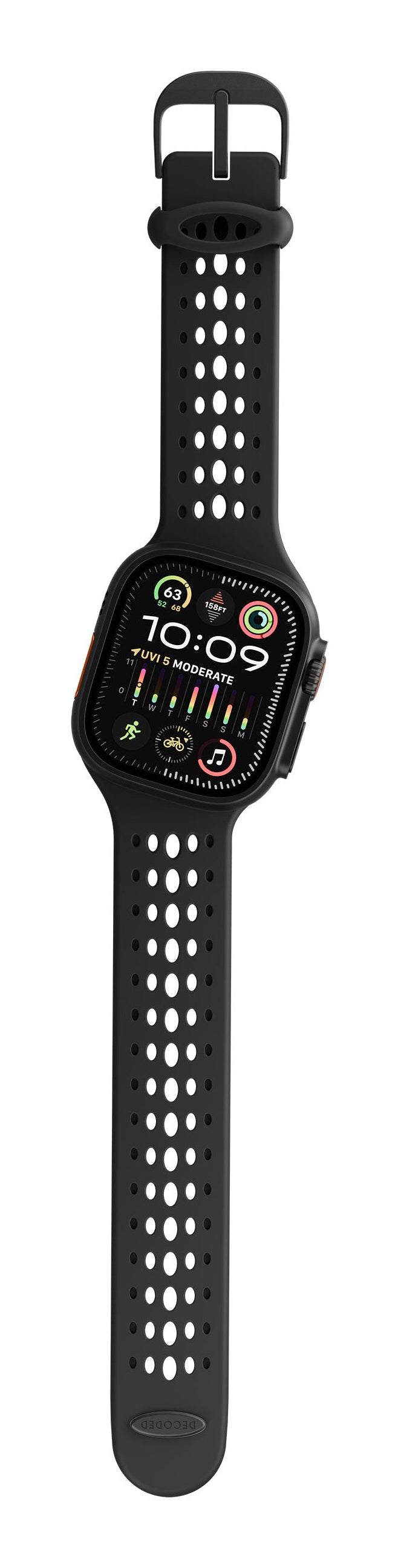 Decoded Silicone Ares O Strap for Apple Watch 44/46/49mm Black