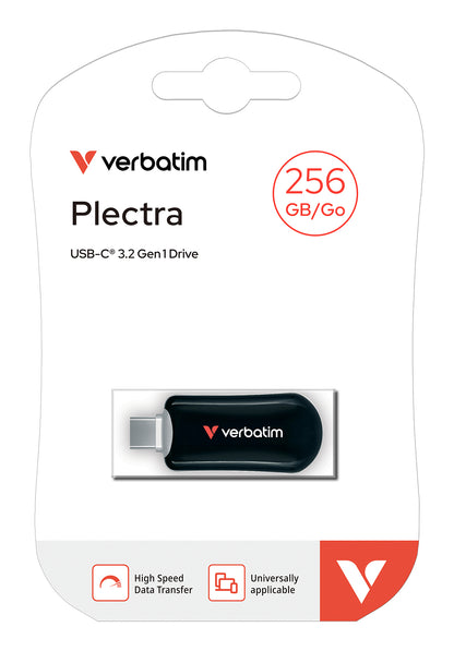 Verbatim Plectra Black 256GB USB-C Flash Drive 30226