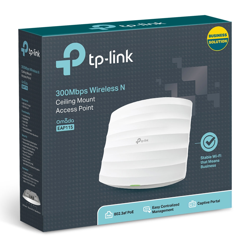TP-Link EAP115 wireless access point 300 Mbit/s White Power over Ethernet (PoE)