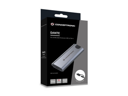 CONCEPTRONIC SSD Gehäuse M-Key M.2->M/B+M-Key/USB-C3.2    gr