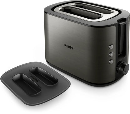 Philips Viva Collection HD2651/80 Toaster, 2-Slice, 950 W, Titanium