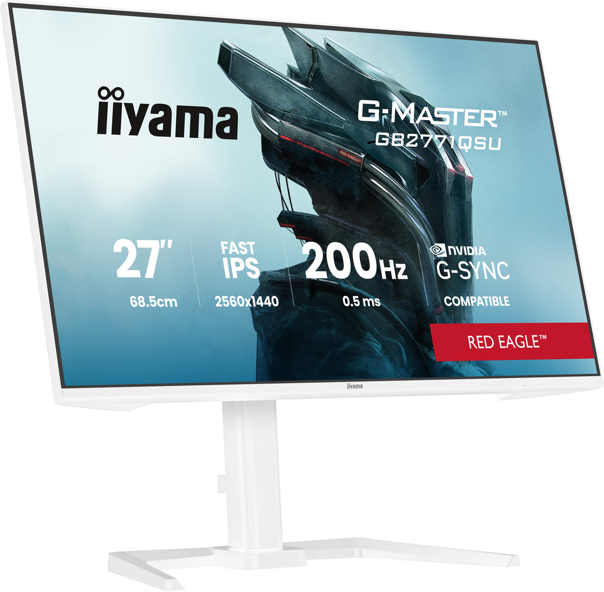 iiyama G-MASTER GB2771QSU-W1 computer monitor 68.6 cm (27") 2560 x 1440 pixels Wide Quad HD White
