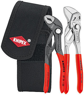 Knipex Mini-Zangenset 002072V01, 2-teilig (rot/schwarz, in Werkzeug-Gürteltasche)