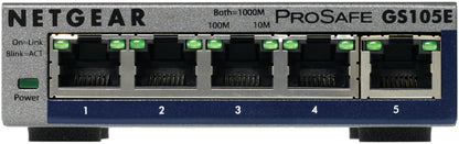 NETGEAR GS105E-200PES Managed L2/L3 Gigabit Ethernet Network Switch (10/100/1000 Mbps), Gray