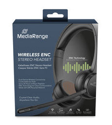 MediaRange Bluetooth ENC Stereo Headset 400mAh Akku schwarz