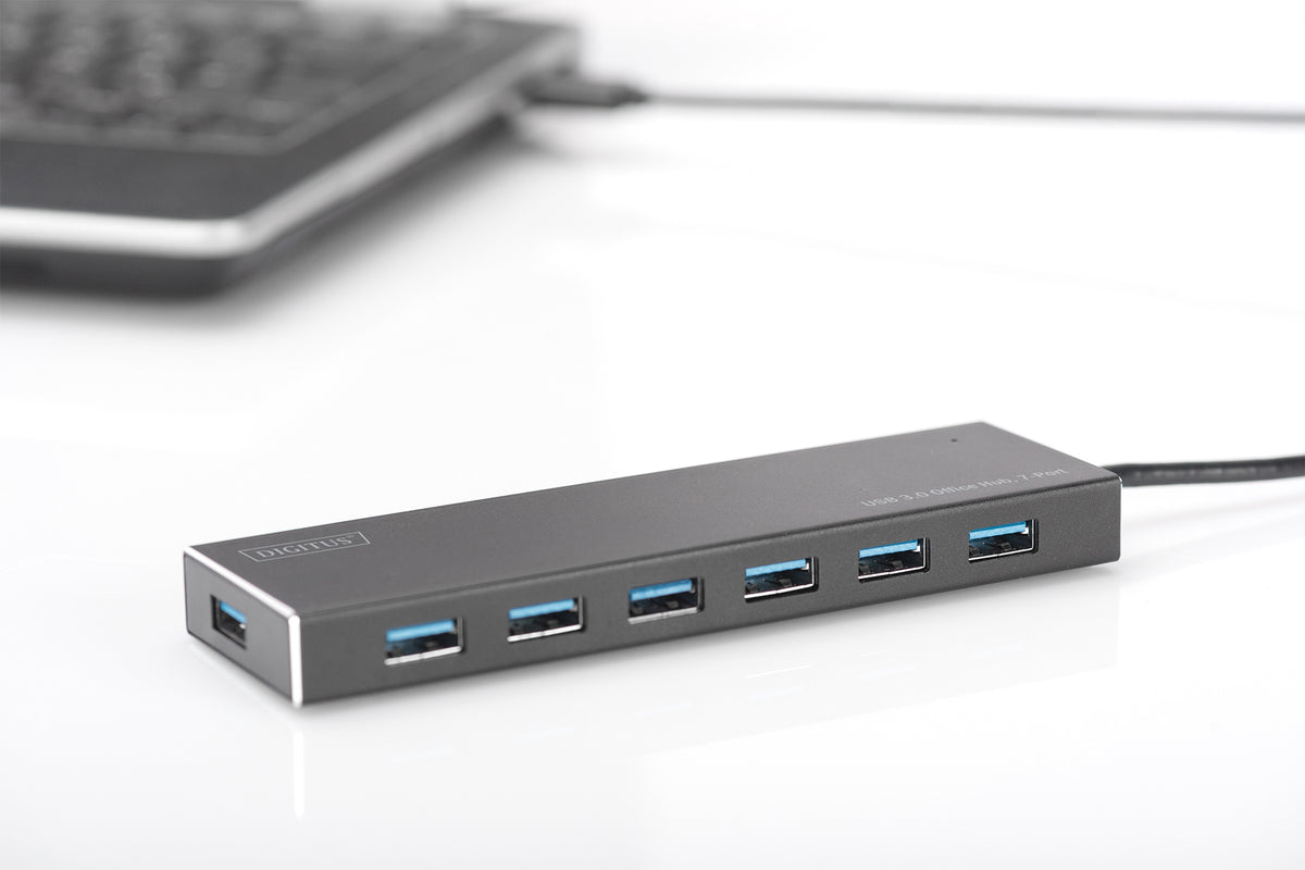 DIGITUS USB-Hub    7-Port 3.0->7xA3.0 m.Netzteil     schwarz