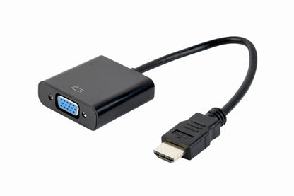 Προσαρμογέας βίντεο Gembird A-HDMI-VGA-04 μήκους 0,15 μ. VGA (D-Sub) σε HDMI Τύπου Α (Κανονικό), Μαύρος
