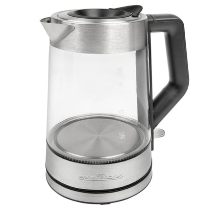 Proficook Glas-Wasserkocher PC-WKS 1190 G (inox/schwarz, 1,7 Liter)