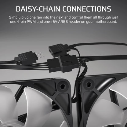 Corsair RS140 ARGB 140mm Case Fan — Black, 1 pc