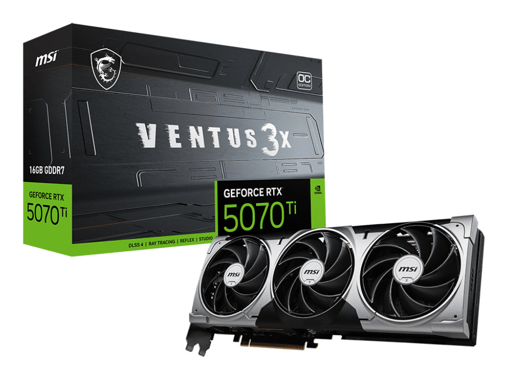 MSI GeForce RTX 5070 Ti 16G VENTUS 3X OC NVIDIA 16GB GDDR7 Graphics Card