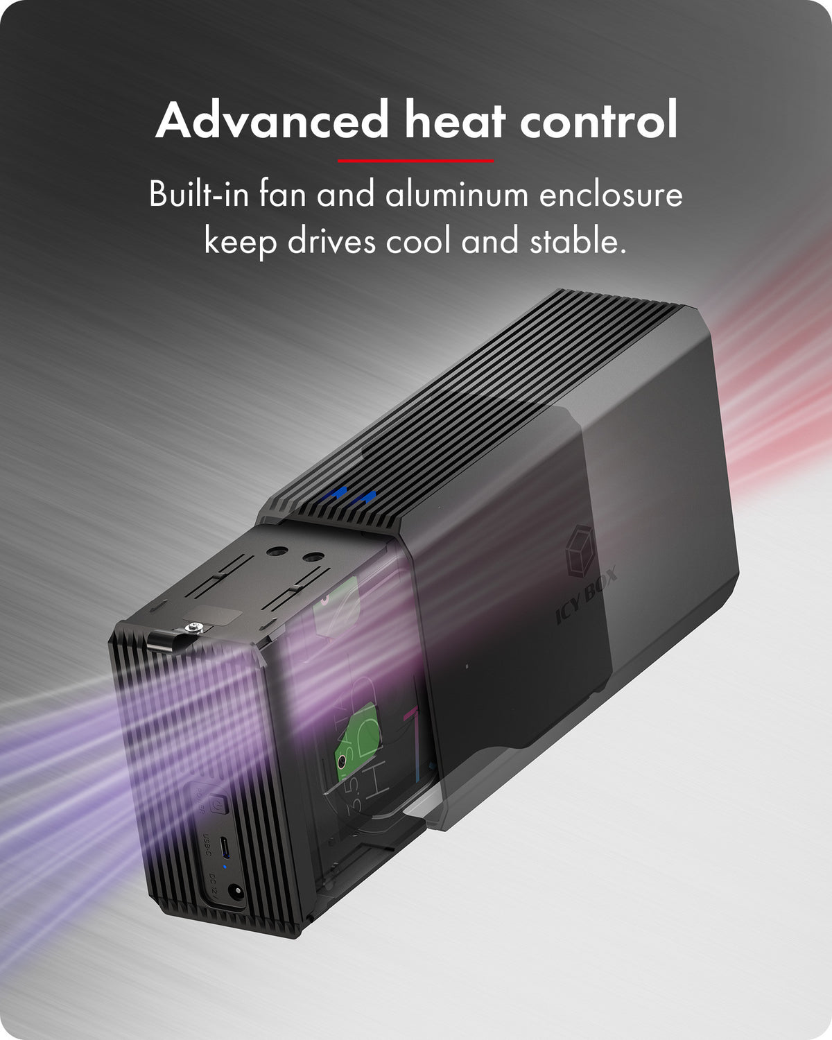 ICY BOX IB-RD3720-CU3 Θήκη RAID διπλής θέσης για σκληρούς δίσκους 2,5" / 3,5"