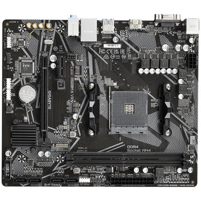 GIGABYTE A520M K V2 Motherboard - Compatible with AMD Ryzen 5000 Series AM4 CPUs, Supports up to 5100MHz DDR4 (Overclocked), PCIe Gen3 x4 M.2 Slot, Gigabit Ethernet LAN, USB 3.2 Gen 1 Ports