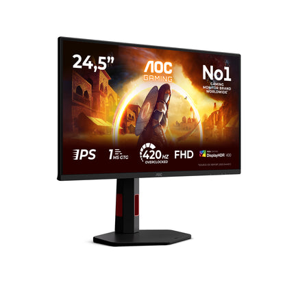 AOC G4 25G4KUR Computer Monitor 62.2 cm (24.5") 1920 x 1080 Full HD LED Black/Red