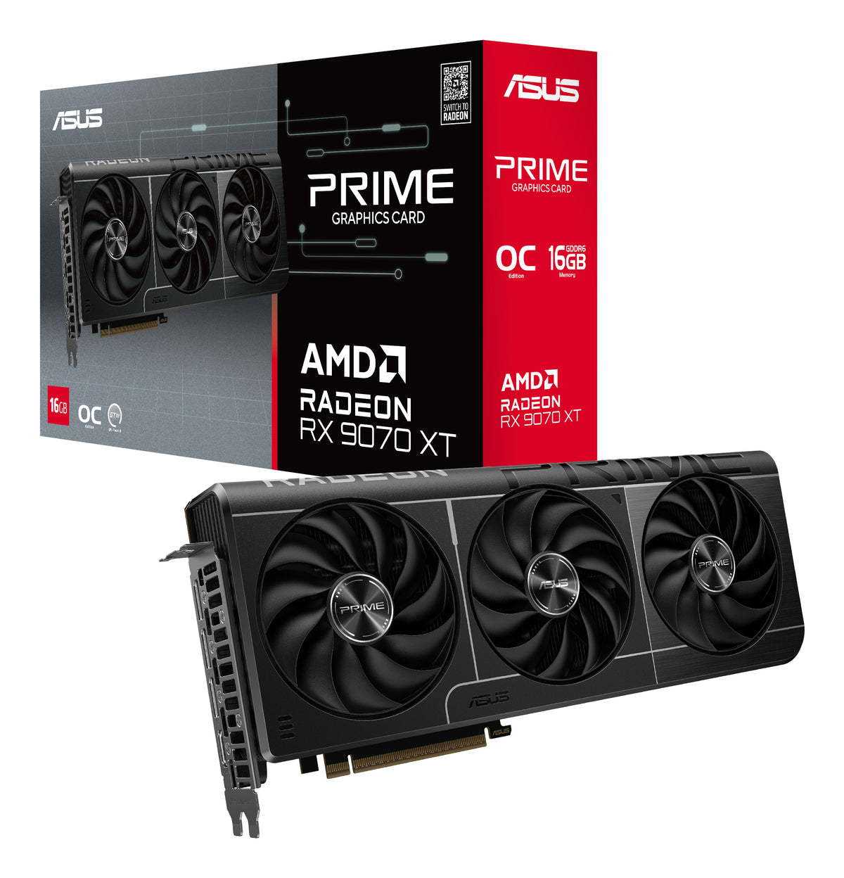 Asus Radeon RX 9070 XT PRIME GAMING OC (Gray, RDNA4, GDDR6, 3x DisplayPort, 1x HDMI 2.1)