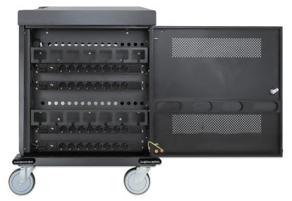 Manhattan 32-Bay Laptop Charging Cart/Trolley (EU AC Adapter) – Fits Laptops up to 15.6", iPads, MacBooks, Chromebooks